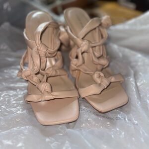 Size 9 chunky Strap-up Heels